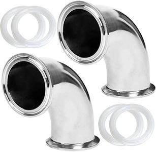 Fitvell Stainless Steel 2" Tube OD Sanitary Ferrule Elbow 90 Degree Pipe Fitting 2" Tri Clamp Ferrule OD 64mm (pack of 2)
