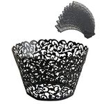 25Pcs Cupcake Wrappers - Artistic Pearl Lace Filigree Wedding Holder Cupcake Cases Wrappers - Cupcake Liners for Birthday Party and Decorations