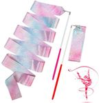 Dance Ribbons,2PCS Sparkling Dance Ribbons for Kids,78.7 inch Rhythmic Gymnastics Ribbon,Silk Dance Ribbons Wand Twirling Dancing Ribbons, for Kids Girls Adults Talent Shows Artistic Dancing Training