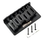 Wilkinson M Series 52.5mm (2-1/16 inch) String Spacing Modern Style Saddle Hardtail Fixed Bridge Non-Tremolo Bridge for Strat Tele Style Electric Guitar, Black