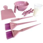 Kumi Professional Wheat Eco-Friendly Pink 8 Piece Tint/hair dye Set - This hair dye bowl and brush kit is ideal for professional or home use. Ideal home hair dye kit.