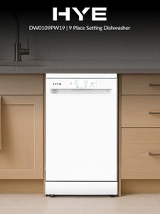 HYE Slimline 45cm Dishwasher – White Compact Freestanding