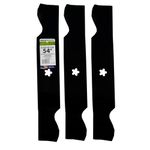 MaxPower 561738 Mowers, Replaces OEM #'s 187254, 182756, 532187256 561738B 3-Blade Set for 54" Cut Craftsman, Husqvarna, Poulan, Set of 3, Black