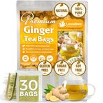 Lavendium, Premium 30 Ginger Tea Bags, 100% Natural & Pure from Ginger. Ginger Herbal Tea. Ginger Tea. No Sugar, No Caffeine, No Gluten, Vegan.