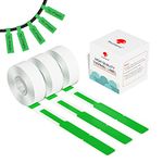 Phomemo D30 Thermal Paper - Jewelry Wires Cables Label Self-Adhesive Label Paper 12.5x74/0.49x2.91 Green for Business Reselling Supermarket, Compatible with Phomemo D30, 3 Rolls