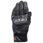 DAINESE - Carbon 4 Short Gloves, Short Leather Motorcycle Gloves, with Carbon Knuckle Protectors, Man, Black/Black, L
