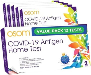 OSOM Covid Home Test - Made in USA - 12 Rapid Covid Tests for Home - Results in 15 Minutes - at Home COVID Test Kit - FDA EUA Authorized COVID-19 Test Kit (12 Tests)