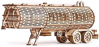 Wood Trick Fuel Tank Trailer Addition for Big Rig Truck, Petrol Trailer for Semi Truck - 3D Wooden Puzzle, ECO Wooden Toys, Best DIY Toy - STEM Toys for Boys and Girls