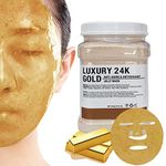 POZTL Jelly Mask Powder for Facials, 24K Gold Anti Aging Jelly Face Mask, Professional Peel Off Hydro Face Mask Powder for Fight Fine Lines, Dullness & Uneven Skin Tone, DIY SPA 23 FL OZ Rubber Mask Powder