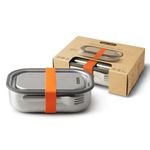 Black+Blum Stainless Steel Bento Lunch Box with Compartments | 3-in-1 Meal Prep Insulated Food Container for Adults & Kids | Vacuum Lock, Silicone Seal & Fork | Orange, 1L / 34 fl oz