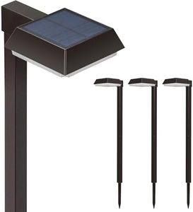 Bobcat Solar Pathway Lights Super Bright 300 lumens with 2-in-1 Warm White and Daylight Modes, Dark Brown Solar Lights for Outdoor Path, Sidewalk, Driveway or Walk Way Light(4 Pack)