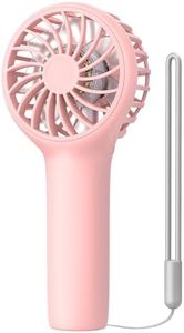 EasyAcc Mini Portable Fan Handheld Fan, Powerful Wind [12H Max Cooling Time] 3 Speed USB C Rechargeable Battery Pocket Personal Lash Fan with Lanyard Small Desk Fan for Girls Women Travel