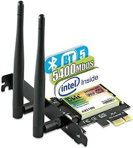 WiFi Card, 5400Mbps 6E Wireless WiFi Bluetooth 5.3 PCIe Network Card, Intel WiFi 6E AX210 Chip, 6GHz/5GHz/2.4GHz PCI Express Bluetooth WiFi 6 Card for PC Windows 11/10(64Bit)