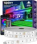 AILBTON 30m/100ft Outdoor LED Strip Light Waterproof,IP68 Outside LED Light Strip Waterproof with App Remote Control,Music Sync RGB Exterior LED Rope Light for Balcony,Deck,Rooftop,Garden,Pool