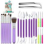 Cookie Decorating Supplies Kit 23 Pieces DIY Cake Decorating Tool Set Cookie Baking Supplies Brushes Cookie Scriber Sugar Stir Needles Straight Tweezers And Elbow Decorating Modeling Fondant Tools