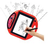 Lexibook CR310MI Miraculous Ladybug Cat Noir, Drawing Projector, 4 Stamps, 10 templates, Lighting Screen, 1 Pen Included, Artistic and Creative Toy for Girls and Boys, Red/Black