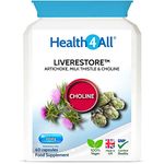 Liverestore Capsules with Artichoke, Milk Thistle and Choline. Vegan Capsules for Liver Health. Made in The UK by Health4All, 60 Capsules (V)