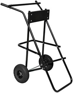 TUFFIOM Outboard Boat Motor Stand, Folding Engine Support Stand w/2 Wheels, Boat Motor Storage Carrier Cart Dolly 440lbs Weight Capacity for Motor Repair Maintenance