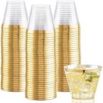 Hioasis 200PCS Gold Plastic Cups,9O