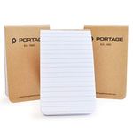 Portage Kraft Cover Top Bound Notebook with Lined Paper - Tactical Pocket Sized Notepad Perfect for On-The-Go Field Notes - 4.6" X 2.8" - 64 Pages (3 Pack)