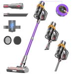 Cordless Vacuum Cleaner, 550W/45Kpa/65Mins Vacuum Cleaners with LED Screen, Wall Mount Charging, 1.6L Dust Cup, Anti-Tangle Cordless Vacuums, Rechargeable Stick Vacuum for Pet Hair/Carpet/Hard Floor