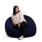 Big Joe Fuf Large Foam Filled Bean Bag Chair with Removable Cover, Midnight Plush, Soft Polyester, 4 feet Big