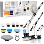 PEDRO 9 in 1 Head Cordless Electric Cleaning Brush | Rechargeable Power Scrubber with Extendable Handle | Multi Surface Cleaner for Home, Car, Bathroom, Tiles, Kitchen, Floor (6 Months Warranty)