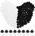 200 PCS Buttons for Buckle, Plastic Button, Shoe Charm Buttons Round Buttons Mixed 2 Colors Black and Transparent Shoe Charm Backs Buttons for DIY Shoes Charm Accessories (Black Transparent)