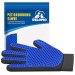 Pet Hair Remover Glove - Gentle Pet Grooming Glove Brush - Deshedding Glove - Massage Mitt with Enhanced Five Finger Design - Perfect for Dogs & Cats with Long & Short Fur - 1 Pack (Right-Hand), Blue