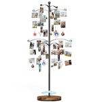 Emfogoo Family Tree Photo Frame, Graduation Photo Display Tree, Picture Holder Stand for Christmas, 90 Clips Holder for 4x6, 5x7 Picture Frames Hanging & Gift Card Tree Holders