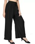 BENKILS Women's Cotton Reyon Regular Fit Palazzo Pants - Available Size - M, L, XL, 2XL, 3XL,4XL (3XL, Black)