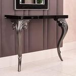 Wood Art Interior Living Room Wooden Console Table | Teak Wood sangwan | Polish Color Natural|Black | Side Stylish Table