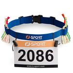 RJ-Sport Race Number Belt - Triathlon Race Belt BIB Holder with 6 Energy Gel Loops for Triathalon, Marathon, Running and Cyclying