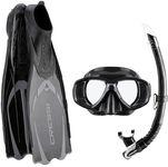 Cressi Pluma Bag Snorkelling Packages - Black/Silver, Size 43/Size 44