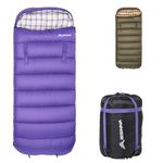 BISINNA XXL Flannel Wearable Sleeping bag with Pillow 3-4 Season for Adults & Kids Warm Lightweight Sleeping bag Waterproof for Hiking Backpacking Camping Indoor Outdoor with Compression Sack