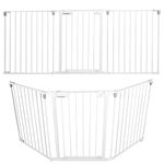 Patywaga Baby Gate Extra Wide with 3 Metal Pannels,Extra Long Dog Gate Pet Gate or Used to Stairs Doorways Fireplace Fence,3-in-1 Baby Gate Playpen,Child Safety Gate and Safety Barrier