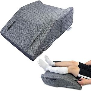 WONDERPEDIC Leg Elevation Wedge Support Pillow with Handles and Pockets After Surgery,Injury,for Knee,Ankle Support,Improves Blood Circulation,Reduce Swelling,Sciatica Pain Relief