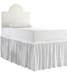 Ruffled Dorm Sized Bed Skirt Twin XL-College Dorm Bed Skirt - Extra Long Dorm Room Bed Skirt - Extended Bed Skirt Twin XL Perfect for College Loft Beds - White Dorm Bed Skirt (Twin XL/38 Drop)