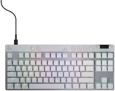 Logitech G PRO X TKL Rapid (Tenkeyless) Wired Gaming Keyboard: Magnetic Analog Switches with Rapid Trigger, Lightsync RGB, Detachable USB-C Cable, Volume Roller & Media Buttons - White