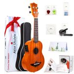 Aklot Electric Acoustic Soprano Ukulele Solid Mahogany Ukelele 21 inch Beginners Starter Kit with Free Online Courses and Ukelele Accessories