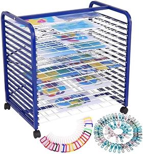 Towallmark Art Drying Rack -16 Removable Shelves, Mobile Paint Drying Rack with Four Lockable Wheels, Ideal for Schools and Art Studios,18" D x 26" W x 26" H