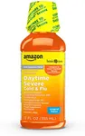 Amazon Basic Care Severe Daytime Cold and Flu, Maximum Strength Liquid Cold Medicine, Non-Drowsy, Multi-Symptom Relief, for Adults and Children Age 6 and Over, Original, 12 fl oz (Pack of 1)