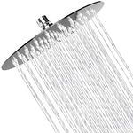 Rain Shower Head High Pressure, WOOPHEN 6 Inch 304 Stainless Steel Rainfall Showerhead, Mirror-Like Look, Swivel Spray Angle, Voluptuous Shower Experience, Easy Installation, Chrome Finish