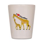 CafePress I Love Giraffes Unique and Funny Shot Glass