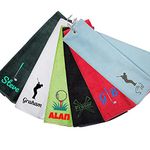 Always Looking Good Personalised Tri Fold Golf Towel with Name Luxury Velour 50cm x 40cm Custom Towel with Carabiner Clip Gift- Golf Gifts for men and women (Black)