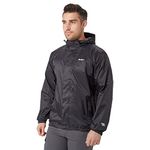 Peter Storm Men's Packable Waterproof Jacket with 2 Zipped Hand Pockets and Adjustable Hood, Pac A Mac, Rain Coat, Cagoule (UK, Alpha, L, Regular, Regular, Black)