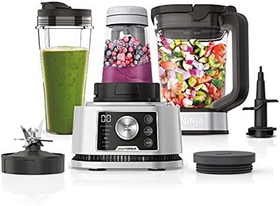 Ninja Foodi Power Nutri Blender 3-in-1, Blend Smoothie Bowls, Thick Spreads & Frozen Drinks, Automatic Programs, 2.1L Jug, 700ml Cup & 400ml Bowl with with Power Paddle, 1200W, Silver CB350UK