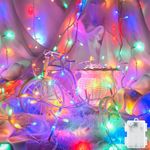 Fairy Lights Battery Operated Waterproof String Lights with Timer 3M 30 LED Lights Battery Powered Outdoor Indoor for Christmas Decorations, Bedroom, Door, Window, Terrace, Multi-Coloured