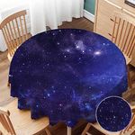 Yibeas Tablecloth Round Galaxy Universe Table Cloth Starry Night Sky Stars Outer Space Table Cover for Dining Room Kitchen Decoration Round Tablecloths 60 inch