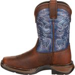 Durango Kids' DWBT052 Western Boot, Dark Brown and Blue, 5.5 US Big Kid